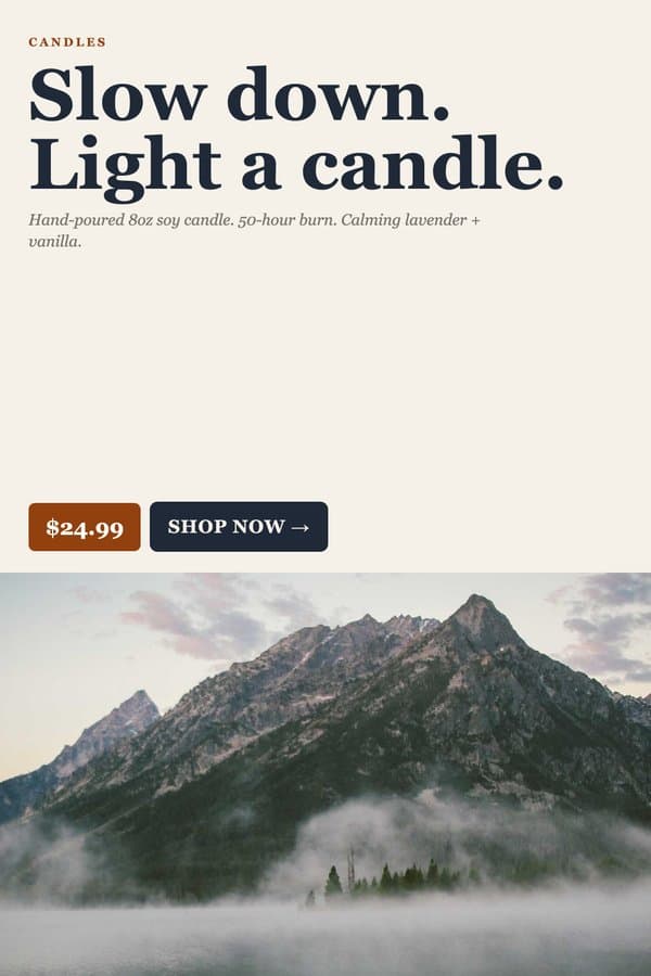 DonePins engine output — Etsy · Soy Candle