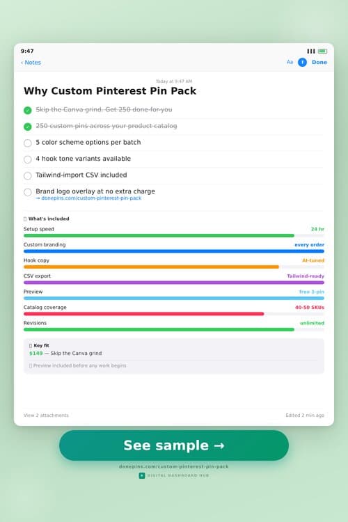 DonePins engine output — Digital · Notion & Planner Templates