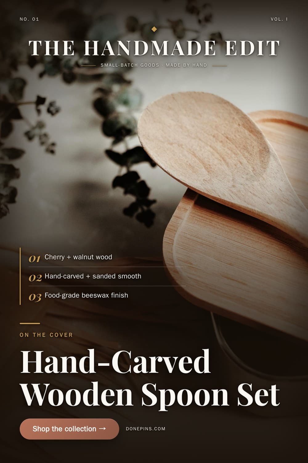 DonePins engine output — Etsy · Hand-Carved Wooden Spoon Set